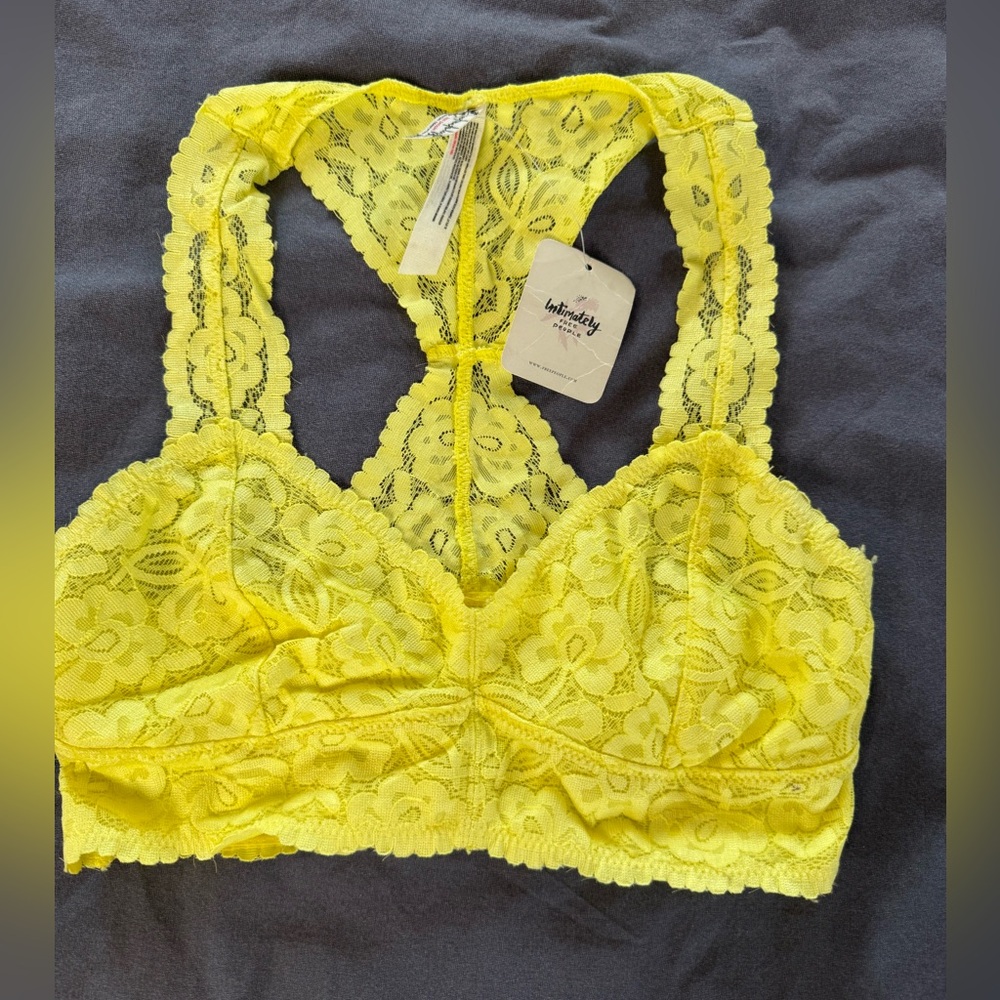 Free People Vibrant Yellow Lace Bralette
